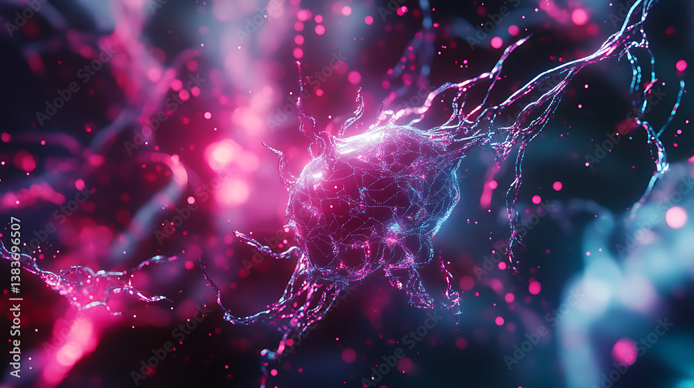 Aufkleber Neuronal network and artificial intelligence processing unit concept