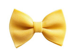 Bright yellow bow tie for formal occasions and celebrations on a transparent background, cut out