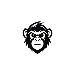 Obraz premium Monkey Logo Sinister Primate Dark Mascot