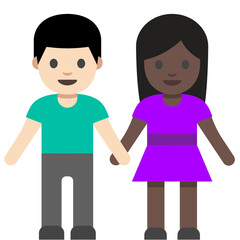 Couple Holding Hands (Man and Woman, Diverse Skin Tones)
