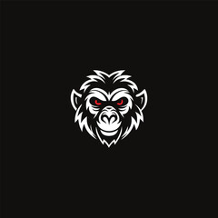 Fototapeta premium Bad Monkey Logo Tough Rebellious Primate Mascot