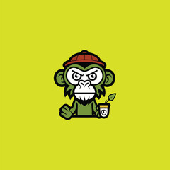 Fototapeta premium Smoke Monkey Logo