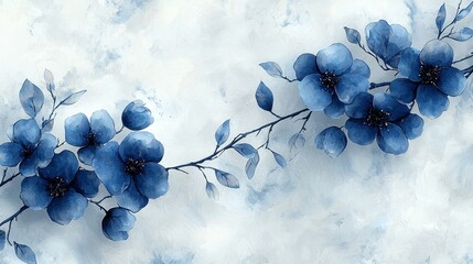 Delicate blue blossoms on a soft backdrop