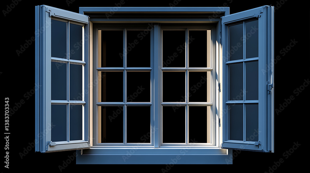 Poster pvc window frame opens close-up view, bottom window frame detail, rooms have open window ventilation