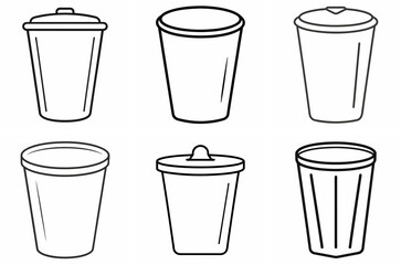 Glass Rubbish Outline Coloring Book Page Line Art Drawing