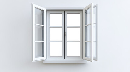 Obraz premium Pvc window frame opens close-up view, bottom window frame detail, rooms have open window ventilation