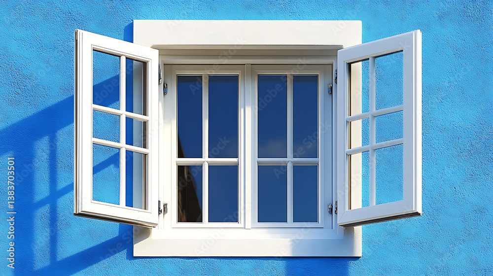 Poster pvc window frame opens close-up view, bottom window frame detail, rooms have open window ventilation