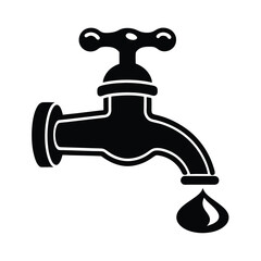 Silhouette of a Water Faucet.