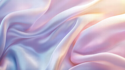 Obraz premium Ethereal Silk: A delicate dance of light and color across the folds of a luxurious silk fabric, evoking a sense of grace, softness, and timeless beauty.