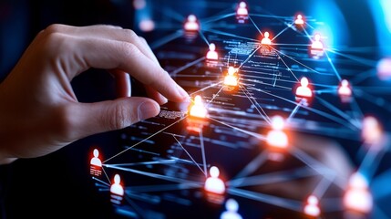 Fototapeta premium Digital Network Connection Representing Data Exchange and Interaction
