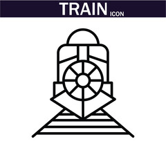 Train icon . Linear icon collection. Editable stroke. Vector illustration. EPS 10.