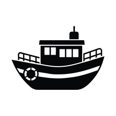 Obraz premium Silhouette of a Fishing Boat.