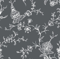 seamless lace floral ornament, vector illustration	