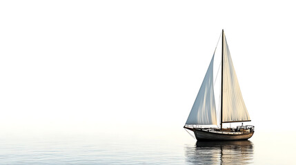 Fototapeta premium Sailing boat on white background