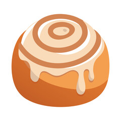A cinnamon roll with icing melting