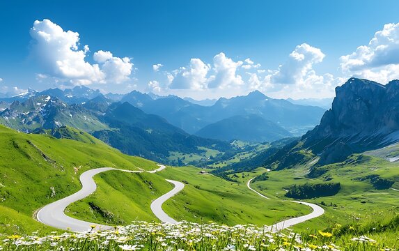 Mountain Road Winding Landscape