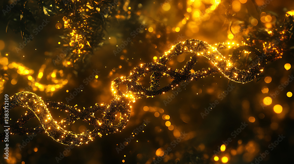 Aufkleber Shiny dna medicine blockchain metaverse nft crypto datastream flow background