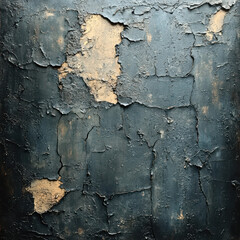 Obraz premium Weathered Texture: A close-up view reveals a heavily textured surface of peeling paint and exposed plaster, creating a visual narrative of age and the passage of time.