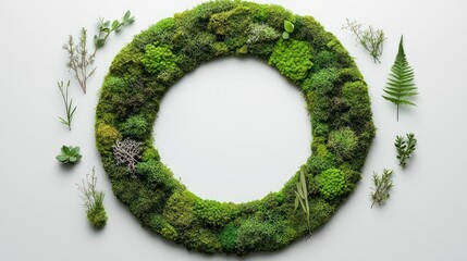 Circular moss wreath