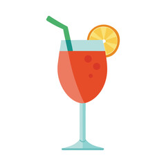  Cocktail with garnish and condensation on glass.