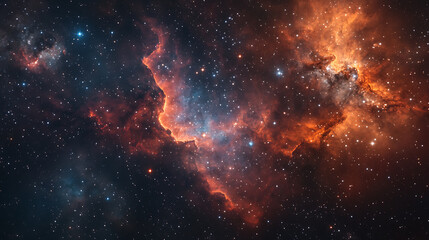 Fototapeta premium Space portal with millions of stars and nebula around