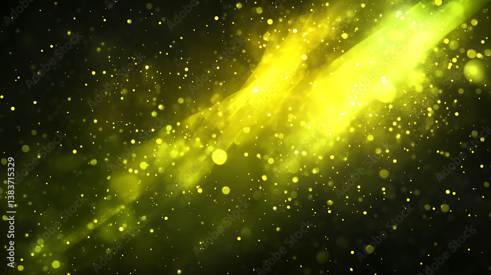 Aufkleber sparkling yellow glitter on a dark backgrounda festive and elegant light effect for your design proj