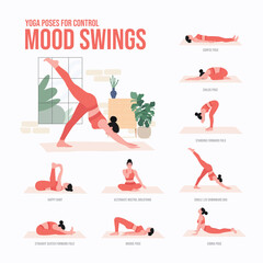 yoga poses for mood swings. Young woman practicing Yoga pose. Woman workout fitness, aerobic and exercises.