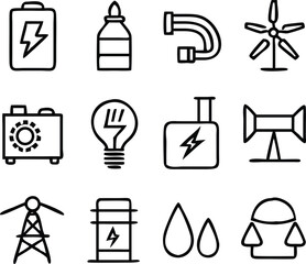 Energy Icons Vector Art