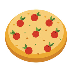 Focaccia topped with herbs and cherry tomatoes