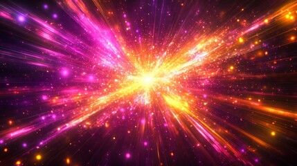 Radiant Light Burst Exploding Outwards in a Colorful and Dynamic Space