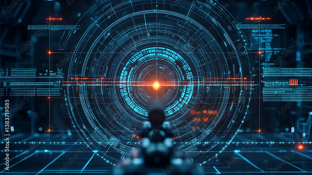 Poster Target hud for the game screen, hud, gui for game background design, technology background, digital data