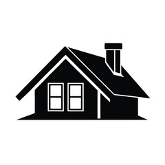 Silhouette of a Small House.