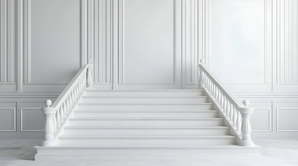 Obraz premium White Staircase In Elegant Interior Design