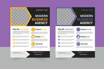 A bundle  template of different color a4 flyer template, corporate business flyer template design set, flyer in A4 with colorful business proposal, promotion, advertise.