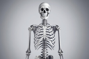 Detailed Human Skeleton Anatomy – Front and Side Views for Medical and Educational Use