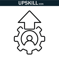 Upskill icon . Linear icon collection. Editable stroke. Vector illustration. EPS 10.