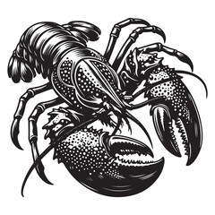 Seafood lobster vector silhouette