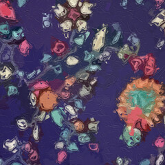 Various oil paintings, flowers, Paisley, cats, dogs, chrysanthemums, birds, and beauty