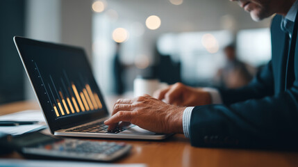 Cost and quality control concept, Improve work efficiency for quality control and company cost reduction Businessman using laptop with cost and quality icon In a modern office aliv