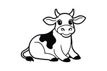 Fototapeta premium cow cartoon isolated on white