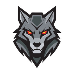 Fototapeta premium A black vector illustration of a winged wolf head, a tribal animal art, wolf head mascot logo design