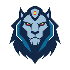 Lion head vector mascot logo, a scary feline design