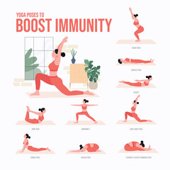 yoga poses to boost immunity. Young woman practicing Yoga pose. Woman workout fitness, aerobic and exercises.