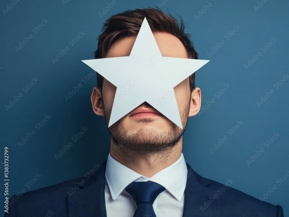 Leinwandbilder minimalist corporate branding concept geometric performance metrics visualized through surreal star 