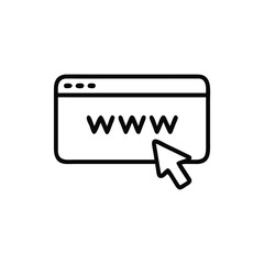Simple Vector Illustration of a Web Browser Clicking WWW