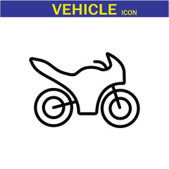 Vehicle Line Editable Icon. Vector illustration in modern thin line style of transport icons types: taxi, train, helicopter, bus, ship, plane, tram and more. EPS 10.
