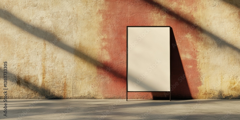 Poster minimalist digital tablet mockup architectural shadow play with pristine white screen - urban tech a