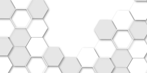 A Seamlessly Integrated Modern Design Featuring Interconnected Hexagonal Molecular Structures, Ideal for High-Tech and Futuristic Themed Backgrounds in Digital and Print Media
