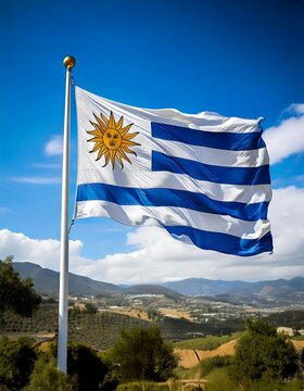 Uruguay National flag wavering