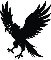 Flying Eagle Silhouette Vector & Icon, Eagle Vector SVG File